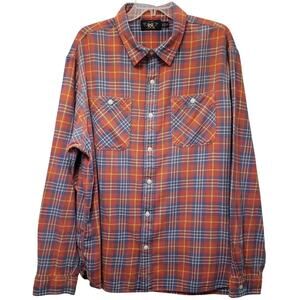 RRL Double RL Ralph Lauren Farrell Plaid Twill Workshirt Flannel Men's Size XXL